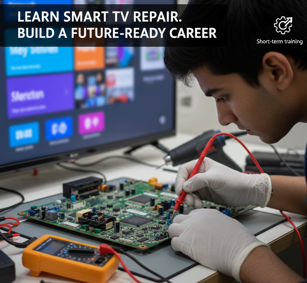 Student learning to repair Smart TV
